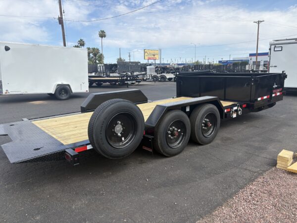 21x83 Tandem Axle, 17.6K GVWR, Side Dump Tilt, 24" Sides, Hydraulic Jack