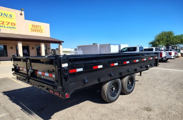 16x96 IronBull Tandem Axle Deckover Dump, 15K GVWR, 18" Fold Down Sides