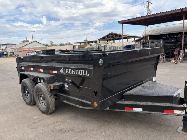 12x83 IronBull Tandem Axle Dump, 15K GVWR, 24" Sides, Solar Charger