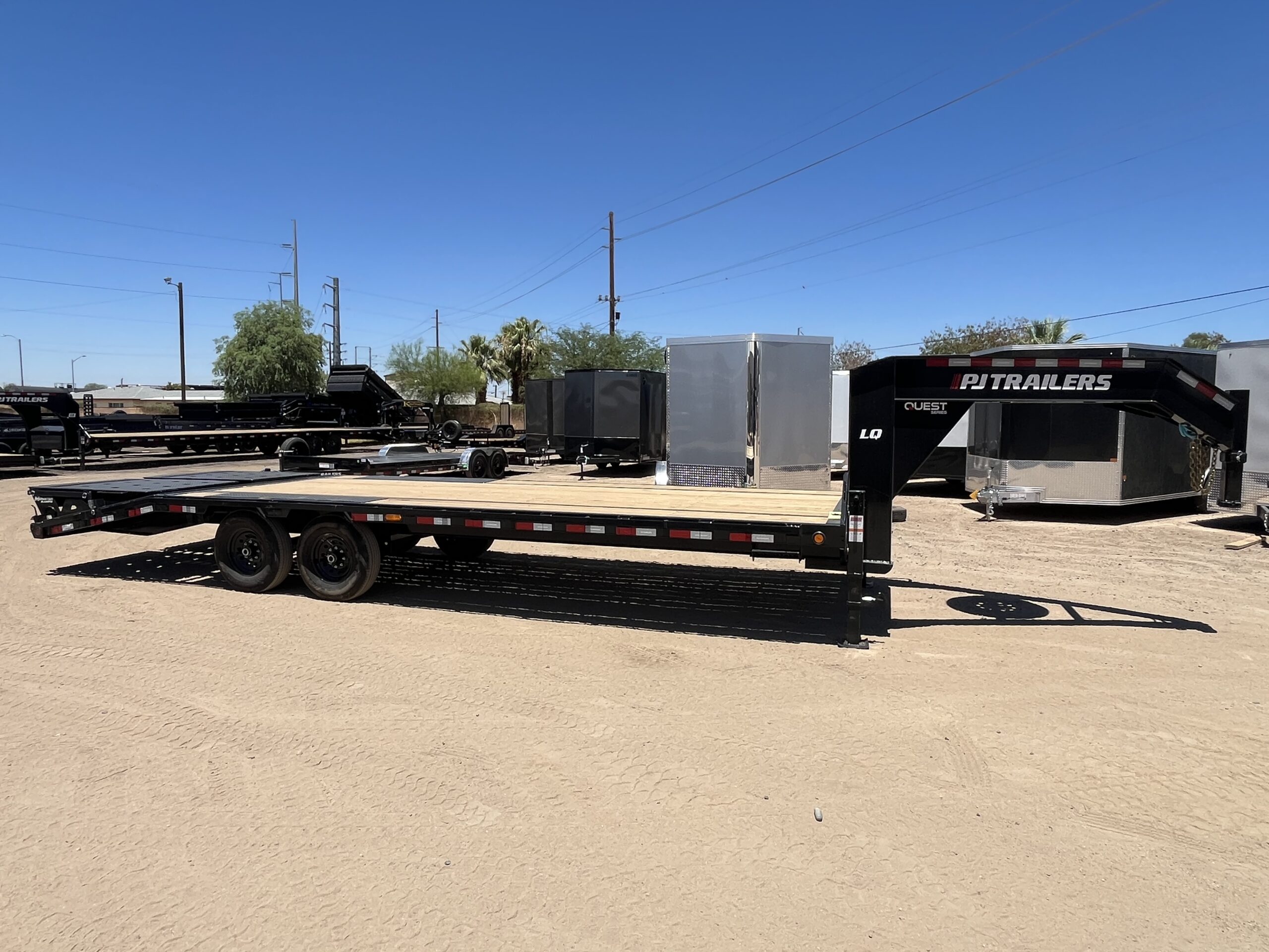 25' Gooseneck Low-Pro Flatdeck with Singles, 15,680 GVWR, Monster Ramps - Image 2