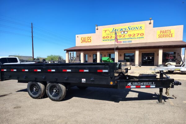 16x96 IronBull Tandem Axle Deckover Dump, 15K GVWR, 18" Fold Down Sides