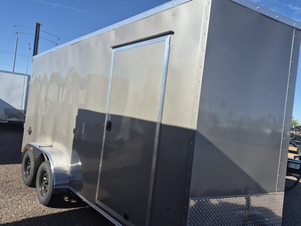 16x7 Indigo DLX, Flat Top V-Nose, 7K GVWR, Ramp Door