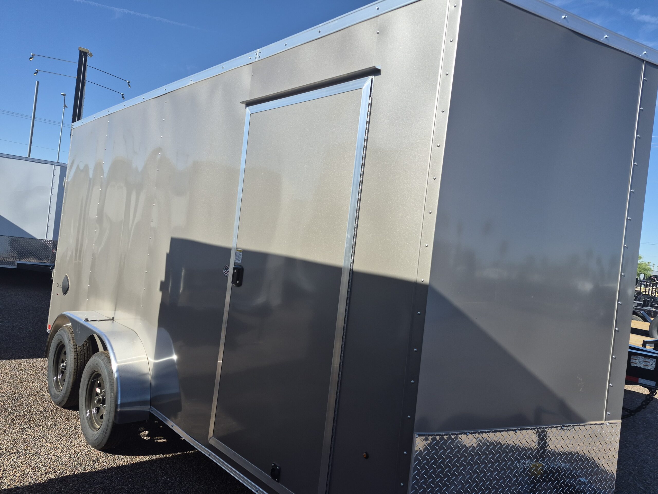16x7 Indigo DLX, Flat Top V-Nose, 7K GVWR, Ramp Door - Image 2