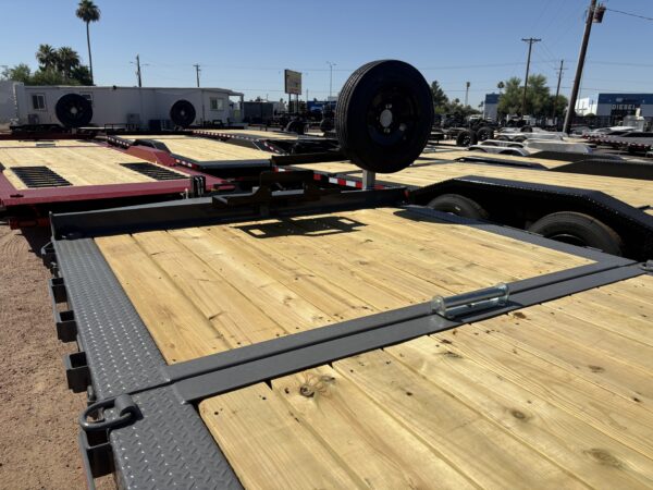 24x8.5 (18'+6') Tilt Bed Wide Body, Drive Over Fender, 17,600 GVWR, Pallet Fork Holder, 80" Steel Toolbox, Winch Package