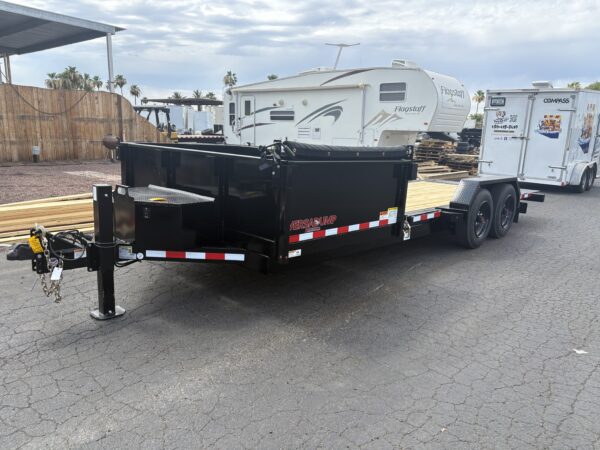 21x83 Tandem Axle, 17.6K GVWR, Side Dump Tilt, 24" Sides, Hydraulic Jack