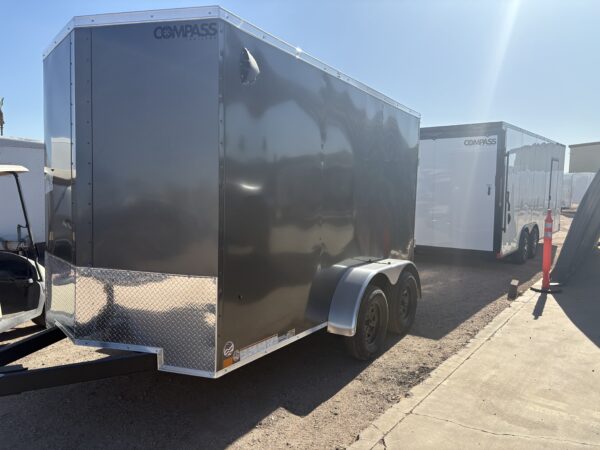 12x6 Indigo DLX, Flat Top V-Nose, 7K GVWR, Ramp Door