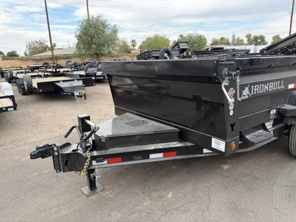 12x83 IronBull Tandem Axle Dump, 15K GVWR, 24" Sides, Solar Charger