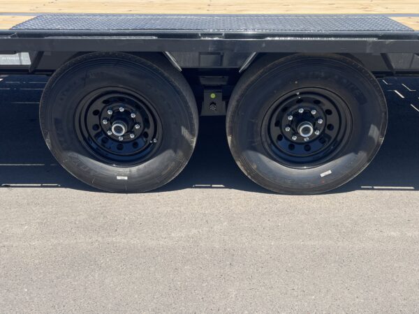 36' Gooseneck Low-Pro Flatdeck with Singles, 15,680 GVWR, Monster Ramps, 14 Ply Tires