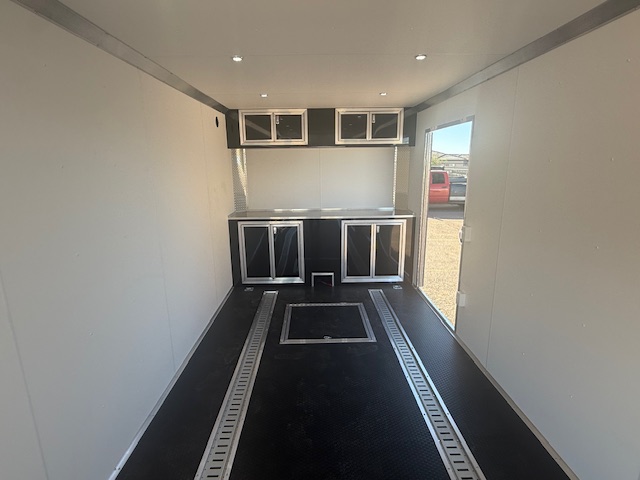 34x8.5 All Aluminum LOADED Car Hauler, Elite Escape Door, Cabinets/Winch, 14K GVWR, Ramp Door - Image 15