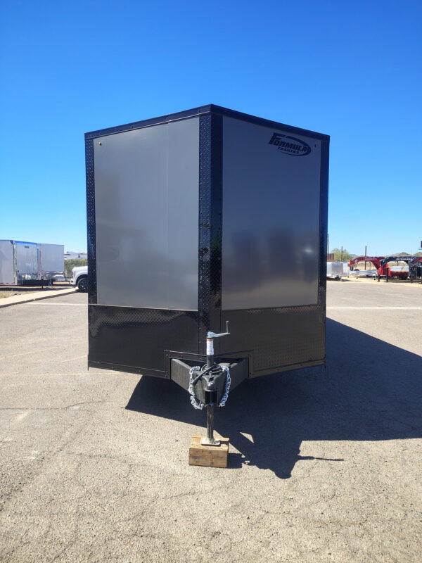 28x8.5 Conquest SE Flat Top Sloped V-Nose Enclosed Car Hauler, 10K GVWR, Ramp Door