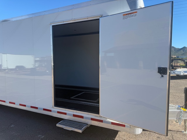 34x8.5 All Aluminum LOADED Car Hauler, Elite Escape Door, Cabinets/Winch, 14K GVWR, Ramp Door - Image 8