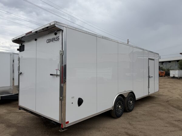 24x8.5 Jasper SE Car Hauler, 10K GVWR, White Vinyl Walls/Ceiling, Stabilizer Jacks, Ramp Door