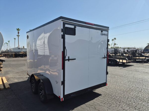 12x7 Indigo DLX Flat Top V-Nose, 7K GVWR, Ramp Door