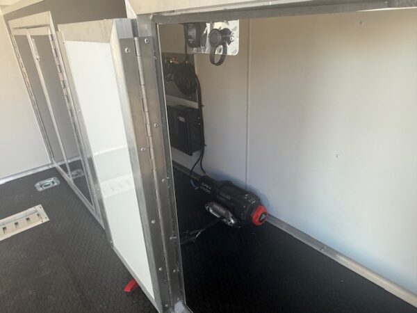 34x8.5 All Aluminum LOADED Car Hauler, Elite Escape Door, Cabinets/Winch, 14K GVWR, Ramp Door