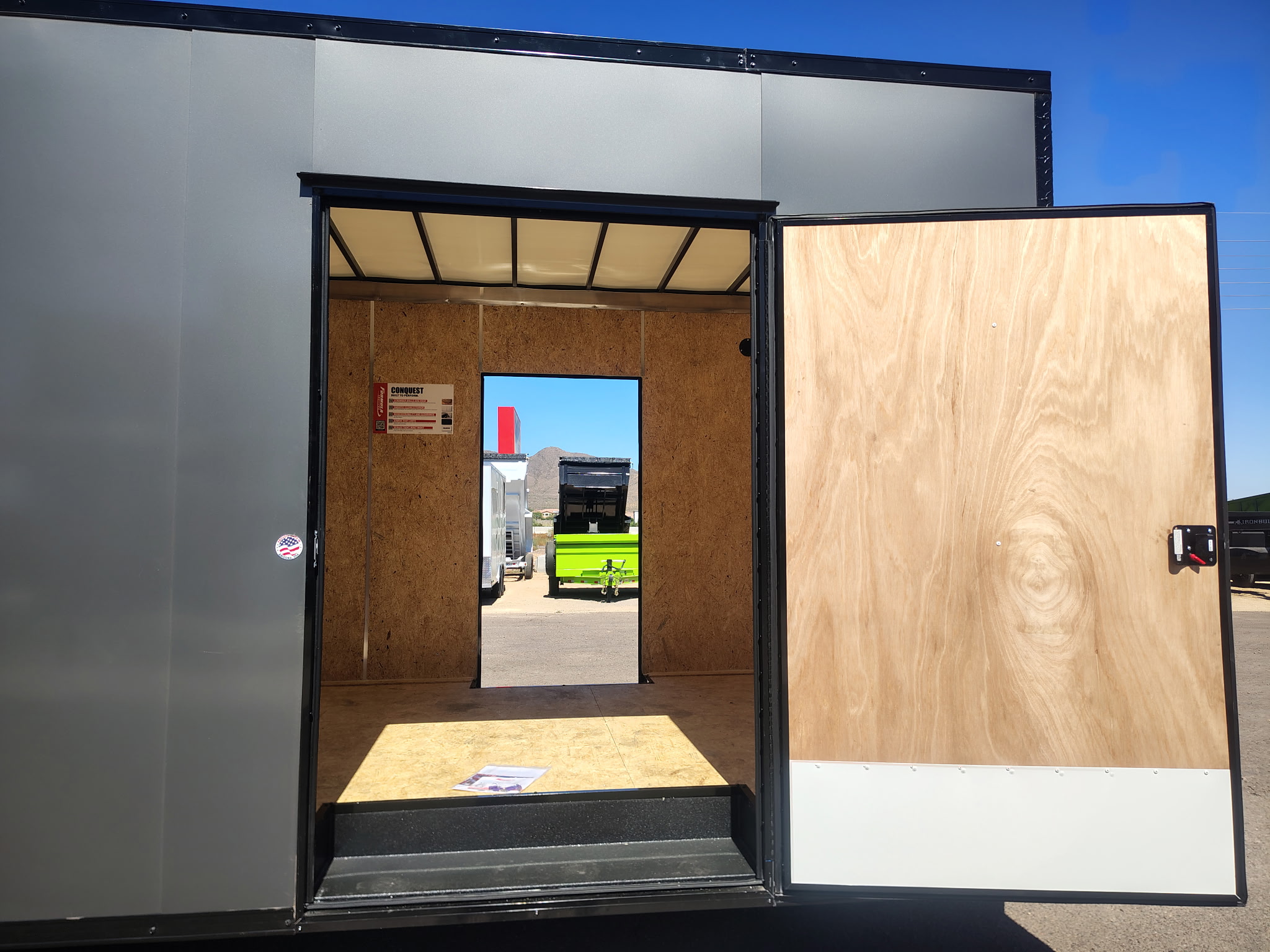 28x8.5 Conquest SE Flat Top Sloped V-Nose Enclosed Car Hauler, 10K GVWR, Ramp Door - Image 13