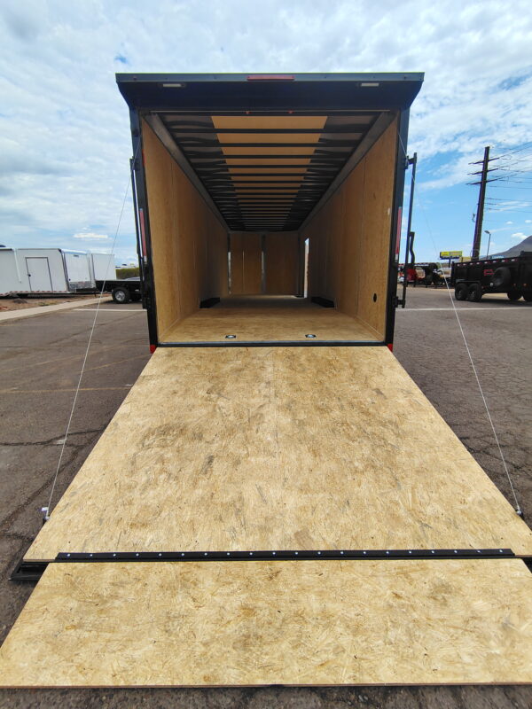 28x8.5 Conquest SE Flat Top Sloped V-Nose Enclosed Car Hauler, 10K GVWR, Ramp Door