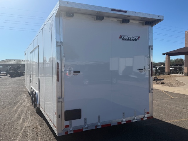 34x8.5 All Aluminum LOADED Car Hauler, Elite Escape Door, Cabinets/Winch, 14K GVWR, Ramp Door - Image 5