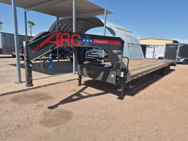 32x102 Gooseneck Flatbed Trailer, 15,680 GVWR, Mega Ramps, 14 Ply Tires