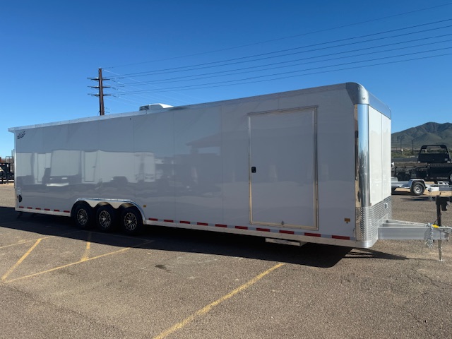 34x8.5 All Aluminum LOADED Car Hauler, Elite Escape Door, Cabinets/Winch, 14K GVWR, Ramp Door - Image 7