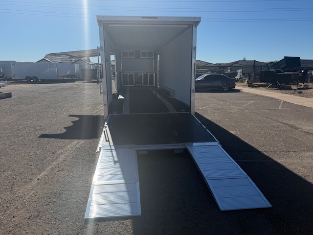34x8.5 All Aluminum LOADED Car Hauler, Elite Escape Door, Cabinets/Winch, 14K GVWR, Ramp Door - Image 11