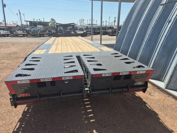 32x102 Gooseneck Flatbed Trailer, 15,680 GVWR, Mega Ramps, 14 Ply Tires