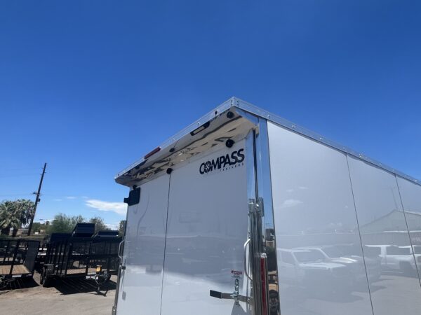 24x8.5 Jasper SE Car Hauler, 10K GVWR, White Vinyl Walls/Ceiling, Stabilizer Jacks, Ramp Door