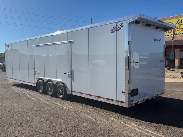 34x8.5 All Aluminum LOADED Car Hauler, Elite Escape Door, Cabinets/Winch, 14K GVWR, Ramp Door - Image 4