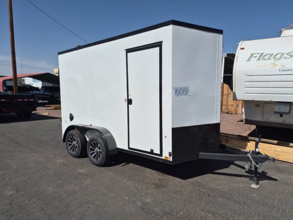 12x7 Indigo DLX Flat Top V-Nose, 7K GVWR, Ramp Door