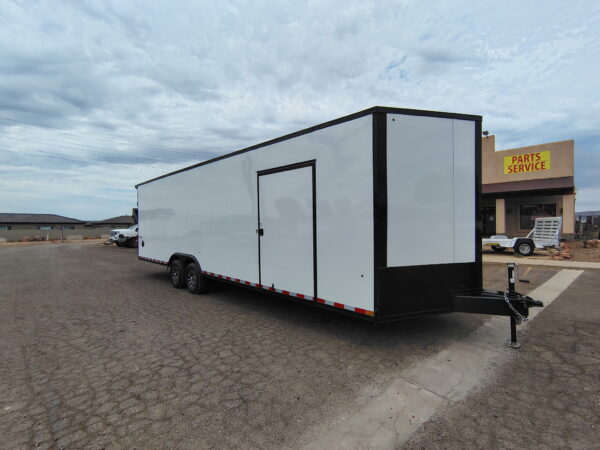 28x8.5 Conquest SE Flat Top Sloped V-Nose Enclosed Car Hauler, 10K GVWR, Ramp Door