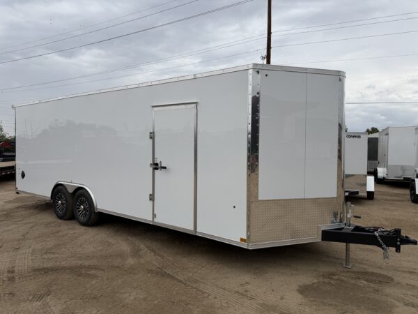 24x8.5 Jasper SE Car Hauler, 10K GVWR, White Vinyl Walls/Ceiling, Stabilizer Jacks, Ramp Door