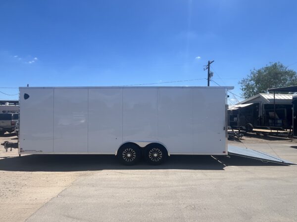24x8.5 Jasper SE Car Hauler, 10K GVWR, White Vinyl Walls/Ceiling, Stabilizer Jacks, Ramp Door