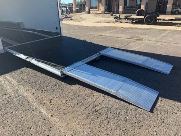 34x8.5 All Aluminum LOADED Car Hauler, Elite Escape Door, Cabinets/Winch, 14K GVWR, Ramp Door