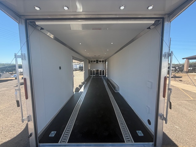 34x8.5 All Aluminum LOADED Car Hauler, Elite Escape Door, Cabinets/Winch, 14K GVWR, Ramp Door - Image 13