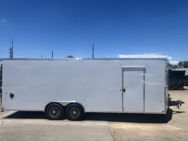 24x8.5 Jasper SE Car Hauler, 10K GVWR, White Vinyl Walls/Ceiling, Stabilizer Jacks, Ramp Door