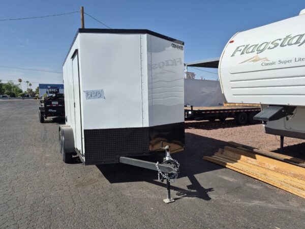 12x7 Indigo DLX Flat Top V-Nose, 7K GVWR, Ramp Door