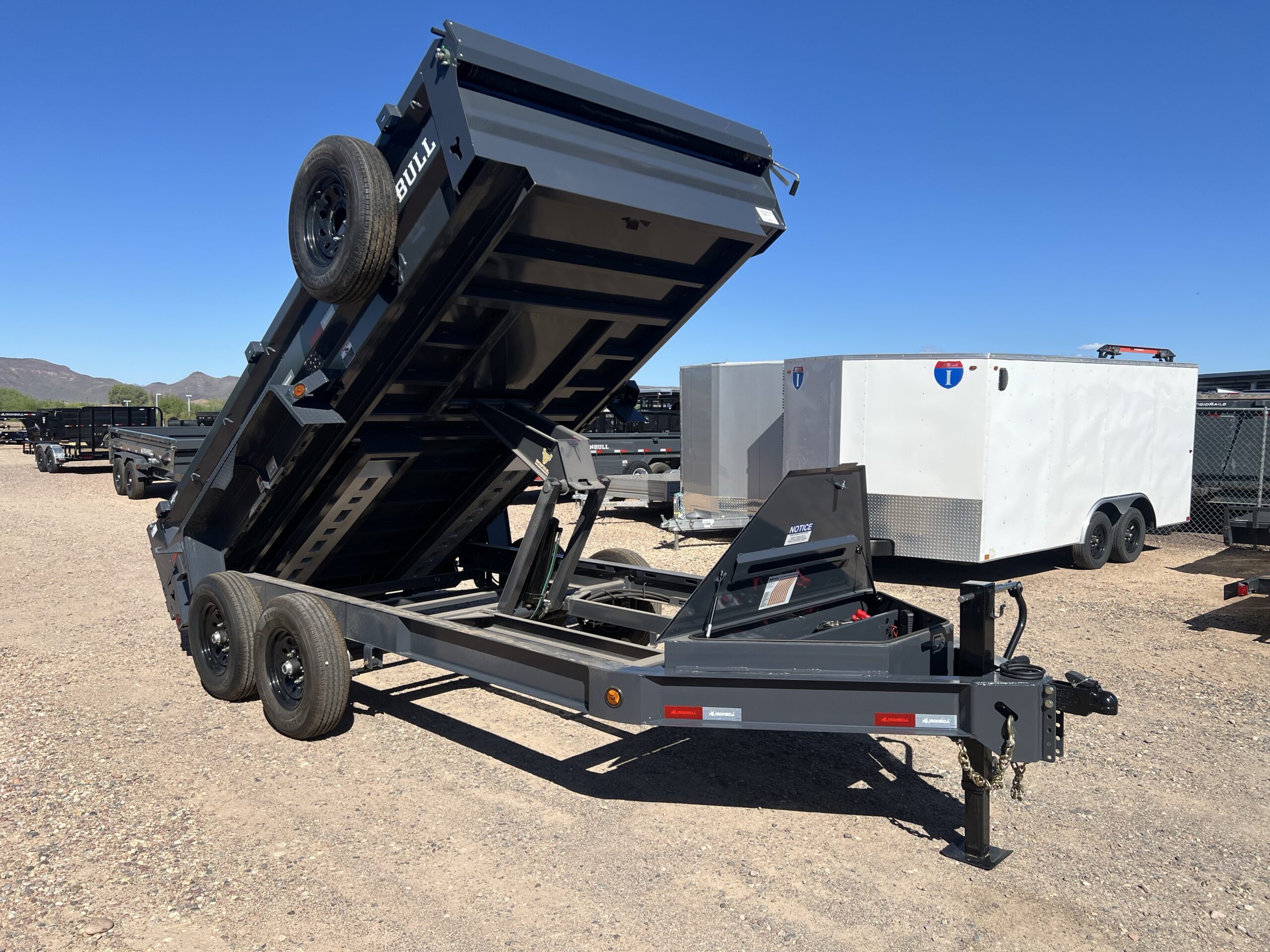 14x83 IronBull Tandem Axle Dump, 15K GVWR, 24" Sides, Solar Charger - Image 8