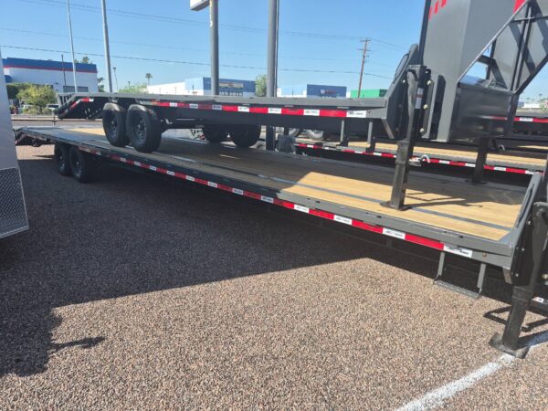 40x102 Gooseneck Flatbed Trailer, 15,680 GVWR, Mega Ramps, 14 Ply Tires