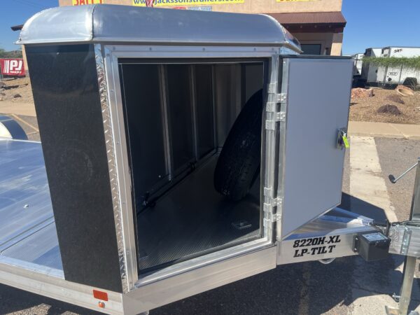 20x82 All Aluminum, 10K GVWR, Tandem Axle, XL Low Profile Tilt w/ Cargo Box (8220H-XL-TILT-TA-EL-RTD)