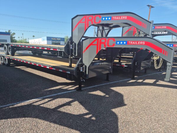 40x102 Gooseneck Flatbed Trailer, 15,680 GVWR, Mega Ramps, 14 Ply Tires