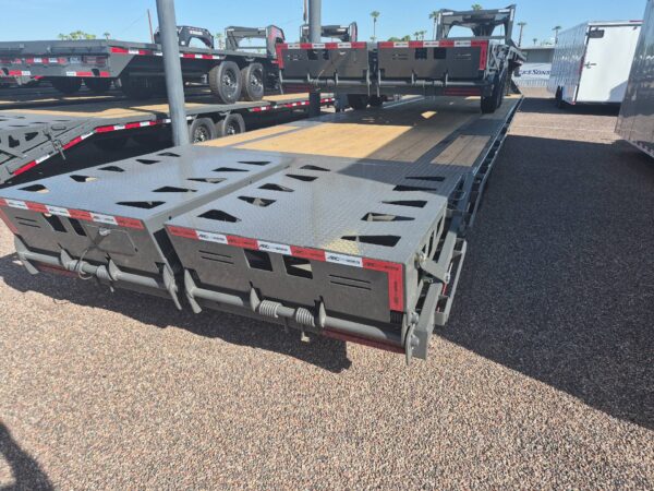 40x102 Gooseneck Flatbed Trailer, 15,680 GVWR, Mega Ramps, 14 Ply Tires