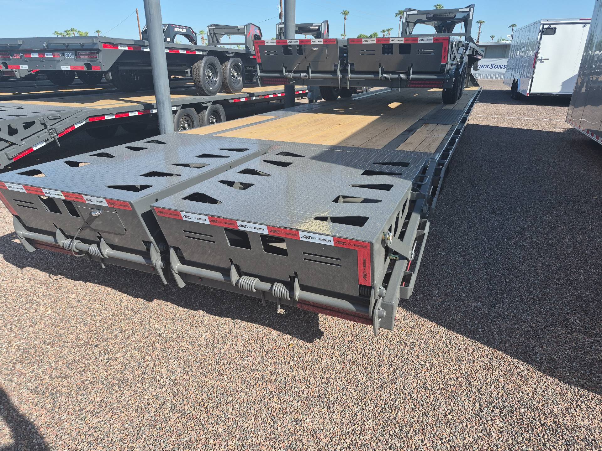 40x102 Gooseneck Flatbed Trailer, 15,680 GVWR, Mega Ramps, 14 Ply Tires - Image 4