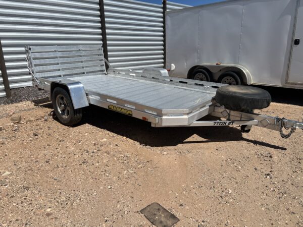 12x77 All Aluminum, 3K GVWR, Heavy Single Axle, W/ Bi-Fold Tailgate (7712H-S-BT)