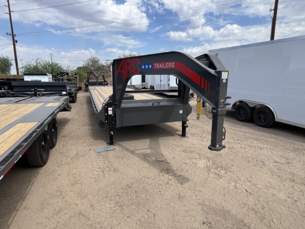 40x102 Gooseneck Flatbed Trailer, 15,680 GVWR, Mega Ramps, 14 Ply Tires