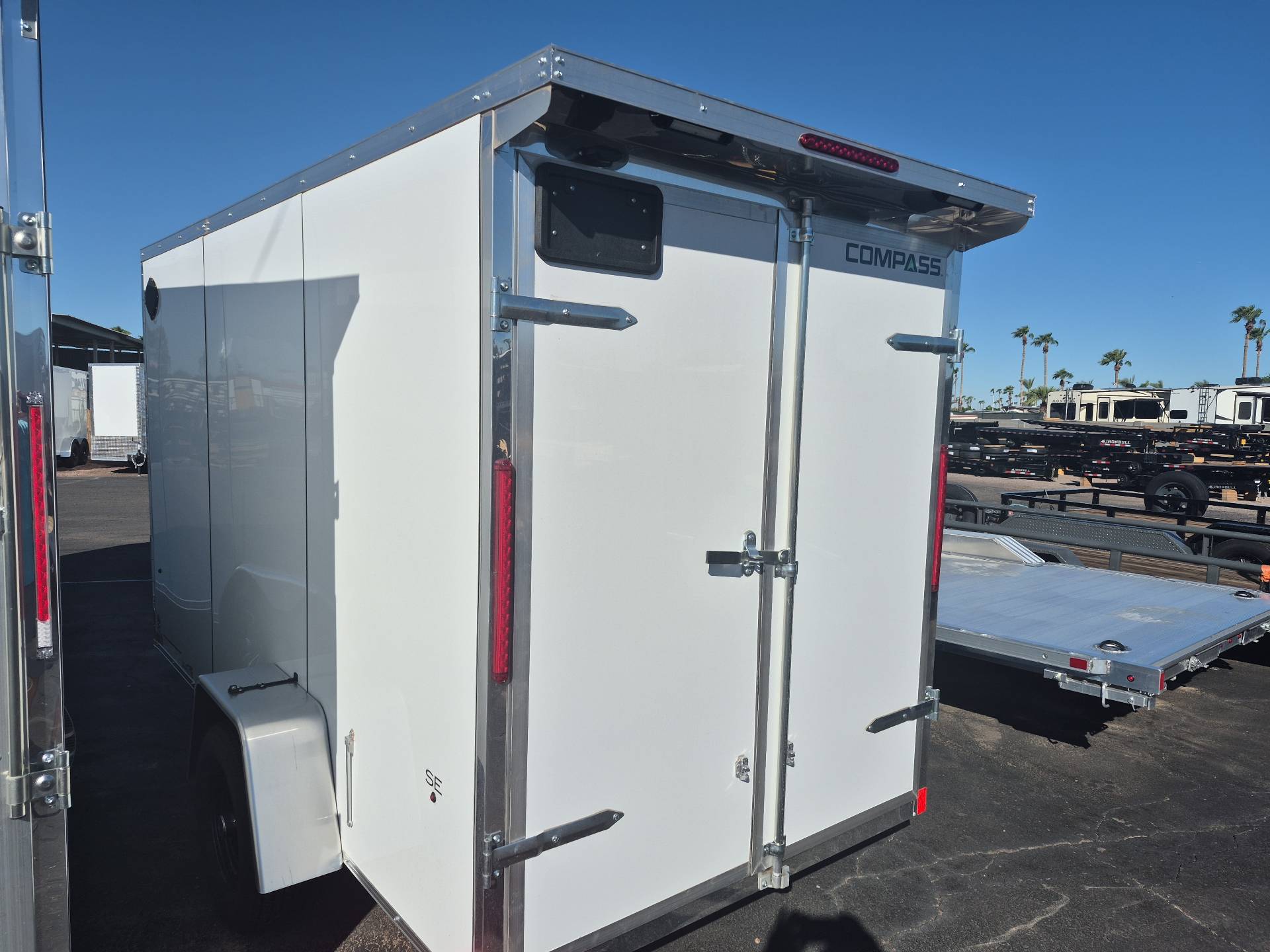 12x6 Jasper SE Flat Top Sloped V-Nose, 3K GVWR, Rear Double Doors - Image 3