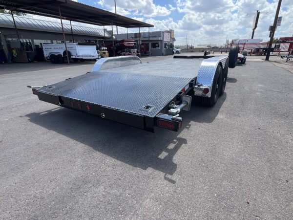 18x83 Tandem Axle, 10K GVWR, Steel Deck Car Hauler, Slide-In Ramps