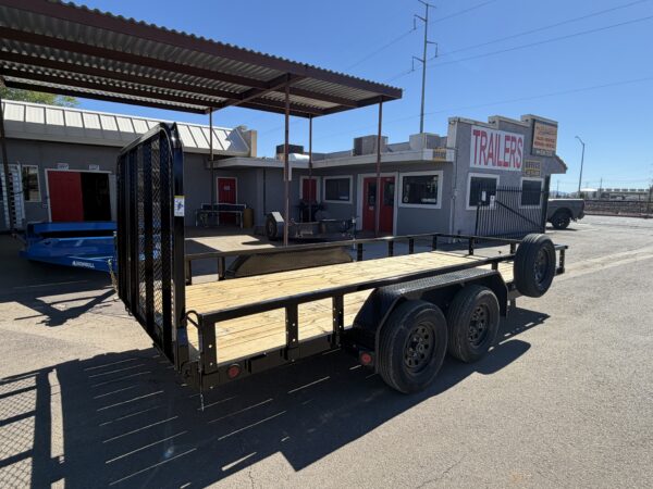 16x77 Tandem Axle, 7K GVWR, Channel Utility w/ Square Tube Siderails