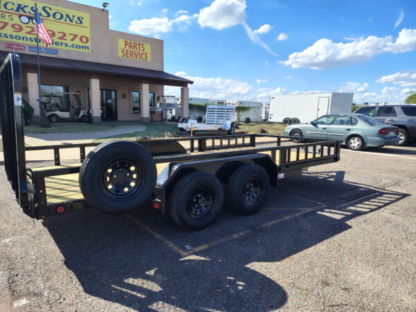16x83 Tandem Axle, 7K GVWR, Channel Utility w/ Square Tube Siderails, ATV Ramps
