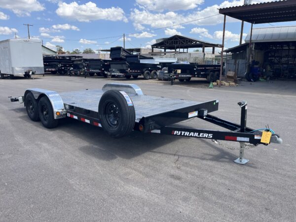 18x83 Tandem Axle, 10K GVWR, Steel Deck Car Hauler, Slide-In Ramps
