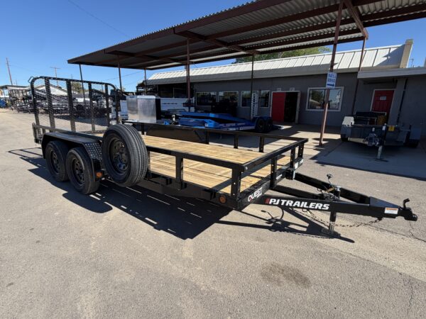 16x77 Tandem Axle, 7K GVWR, Channel Utility w/ Square Tube Siderails