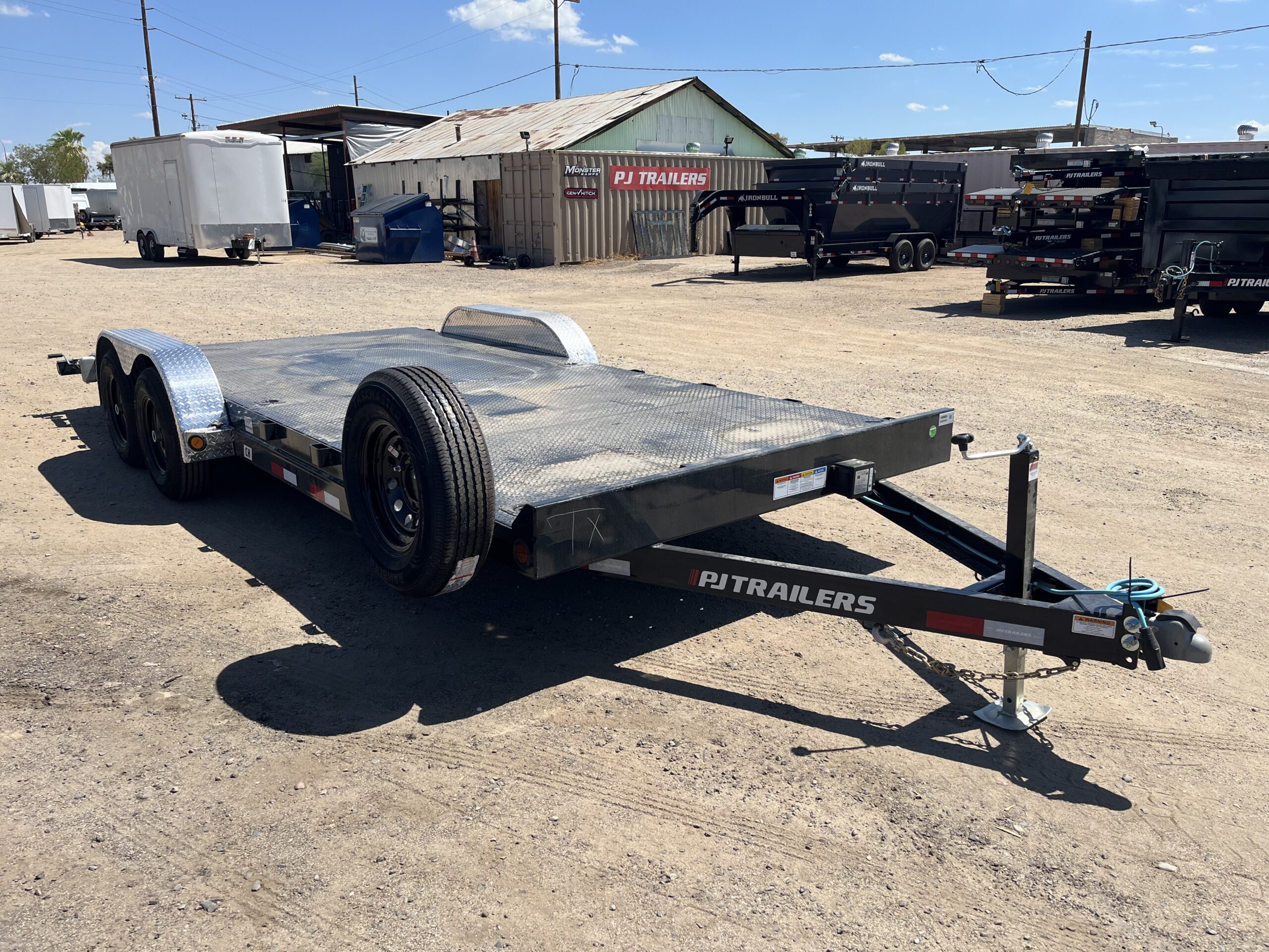 20x83 Tandem Axle, 10K GVWR, Steel Deck Car Hauler, Slide-In Ramps